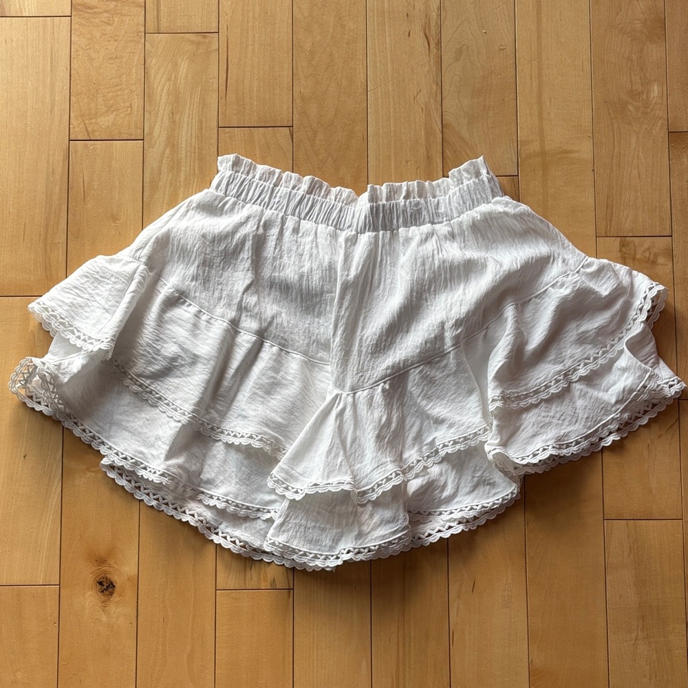 White Ruffled Skort